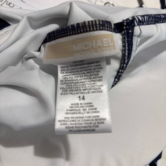 MICHAEL MICHAEL KORS Sz 14 One Piece Bathingsuit Stripes Halter Neck NEW W/ TAGS - Picture 7 of 7